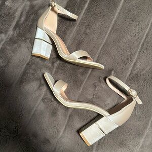 Chunky high heel dressy sandals, like new only worn once